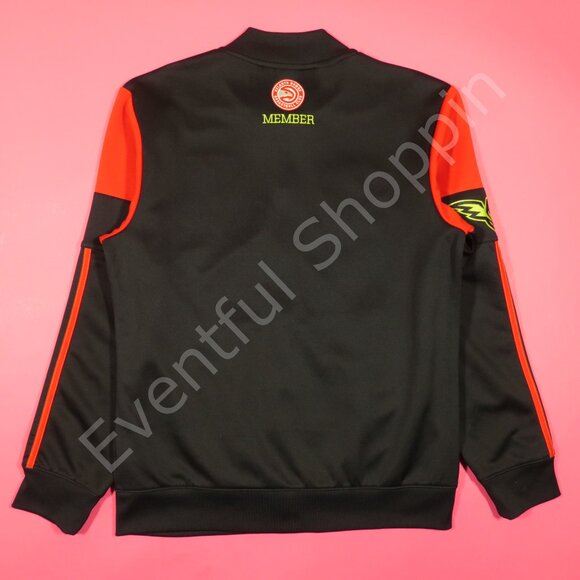 Adidas Atlanta Hawks Jacket Mens M Black Member Club Exclusive Full Zip - Picture 3 of 10